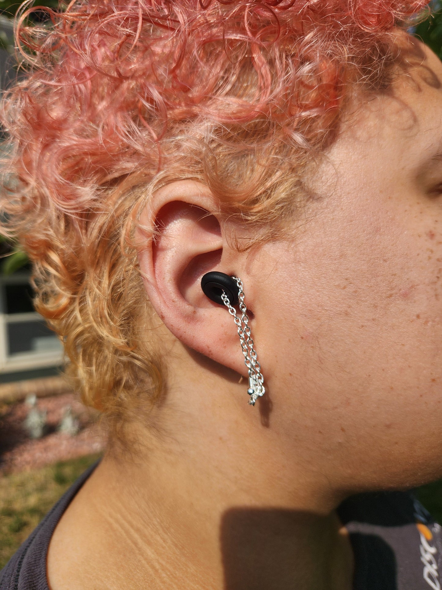 Happy Pill Loop Earplug Earrings - Multiple colors - White Loops