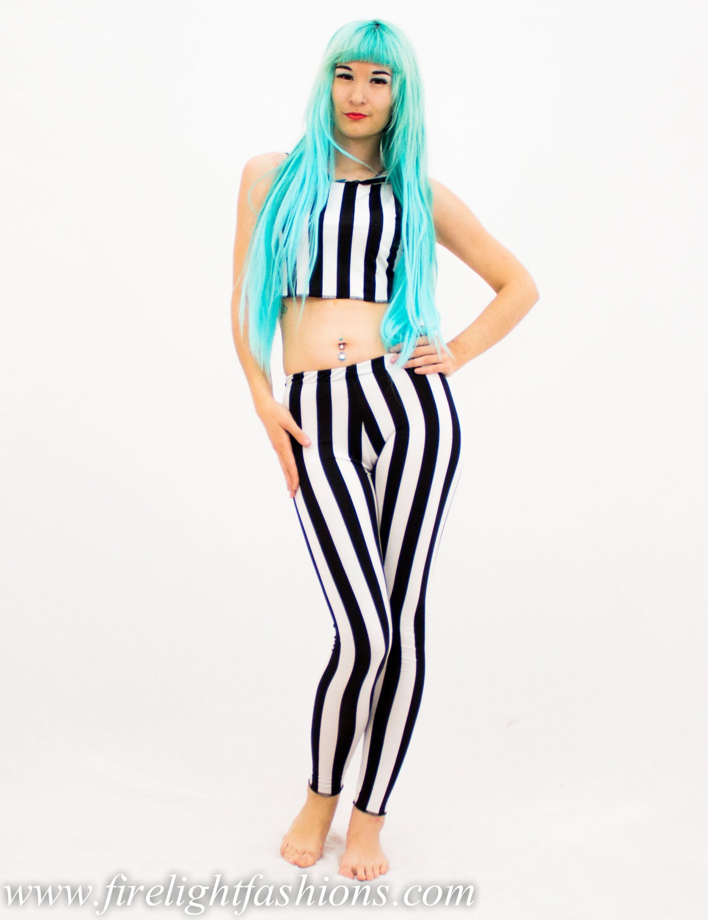 B/W Stripe Feminine Leggings