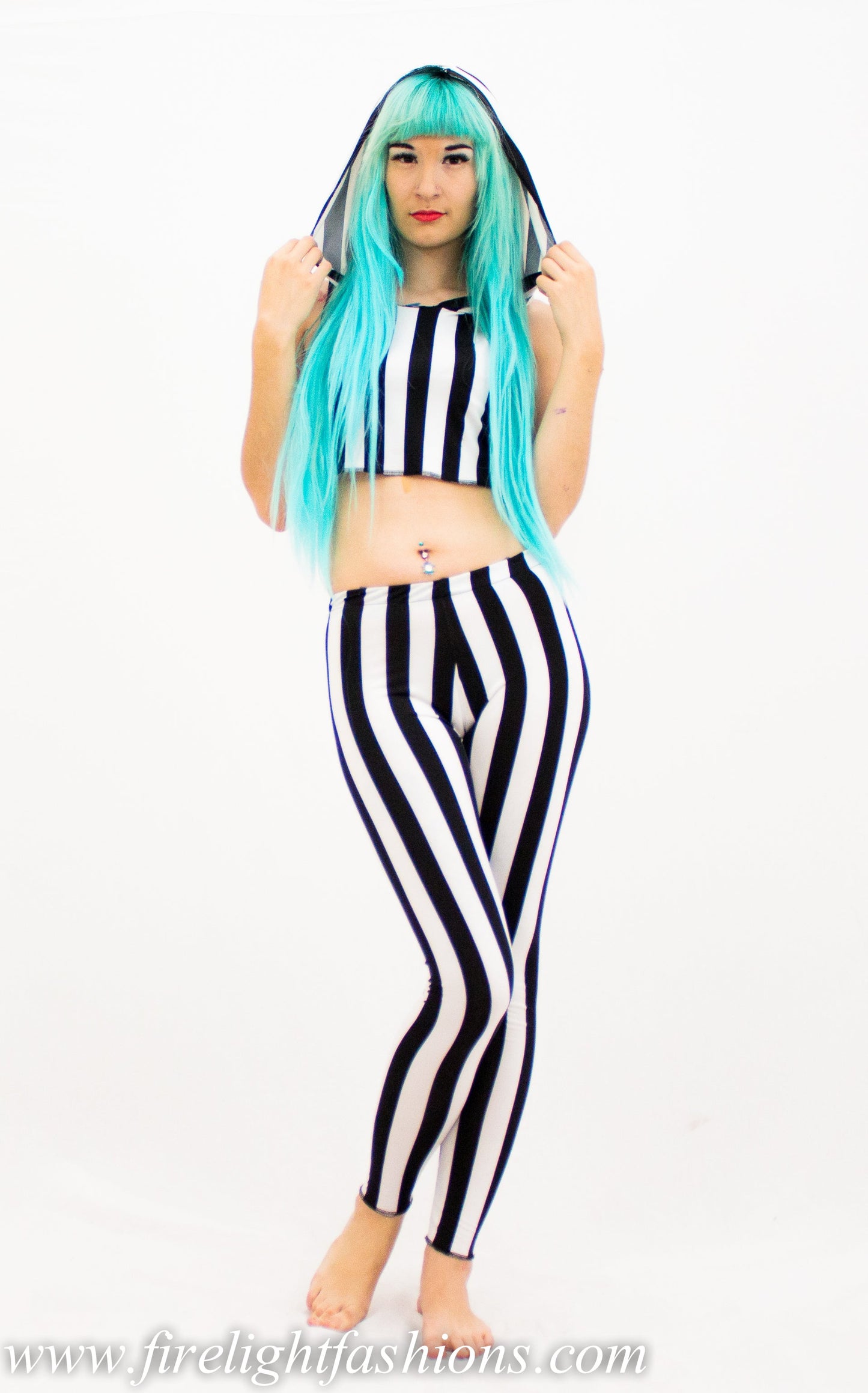 B/W Stripe Feminine Leggings