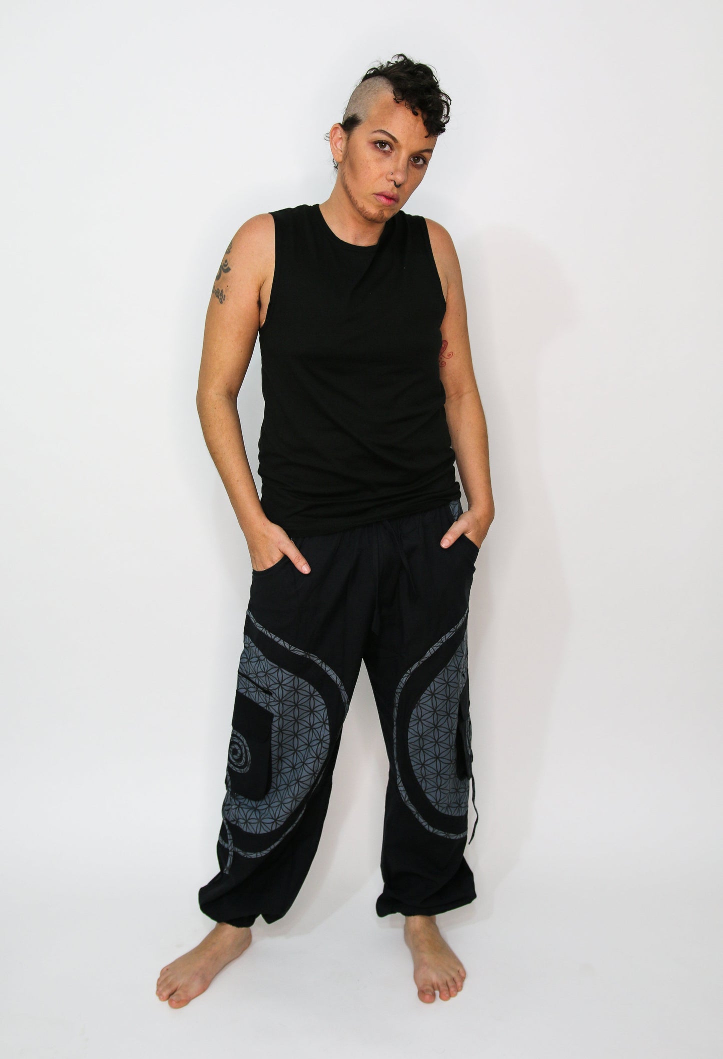 Flow Pants - Grey Flower of Life