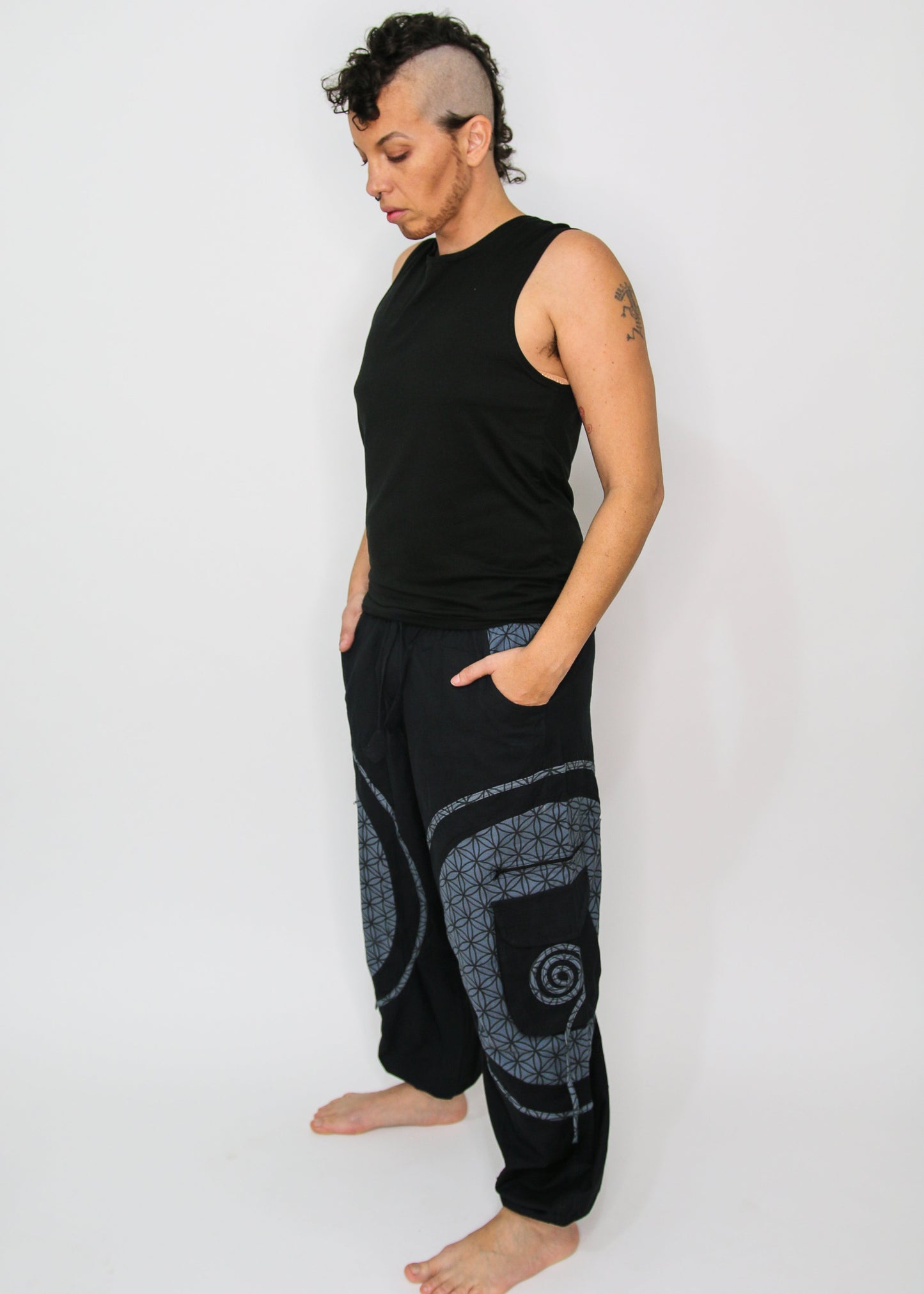 Flow Pants - Grey Flower of Life