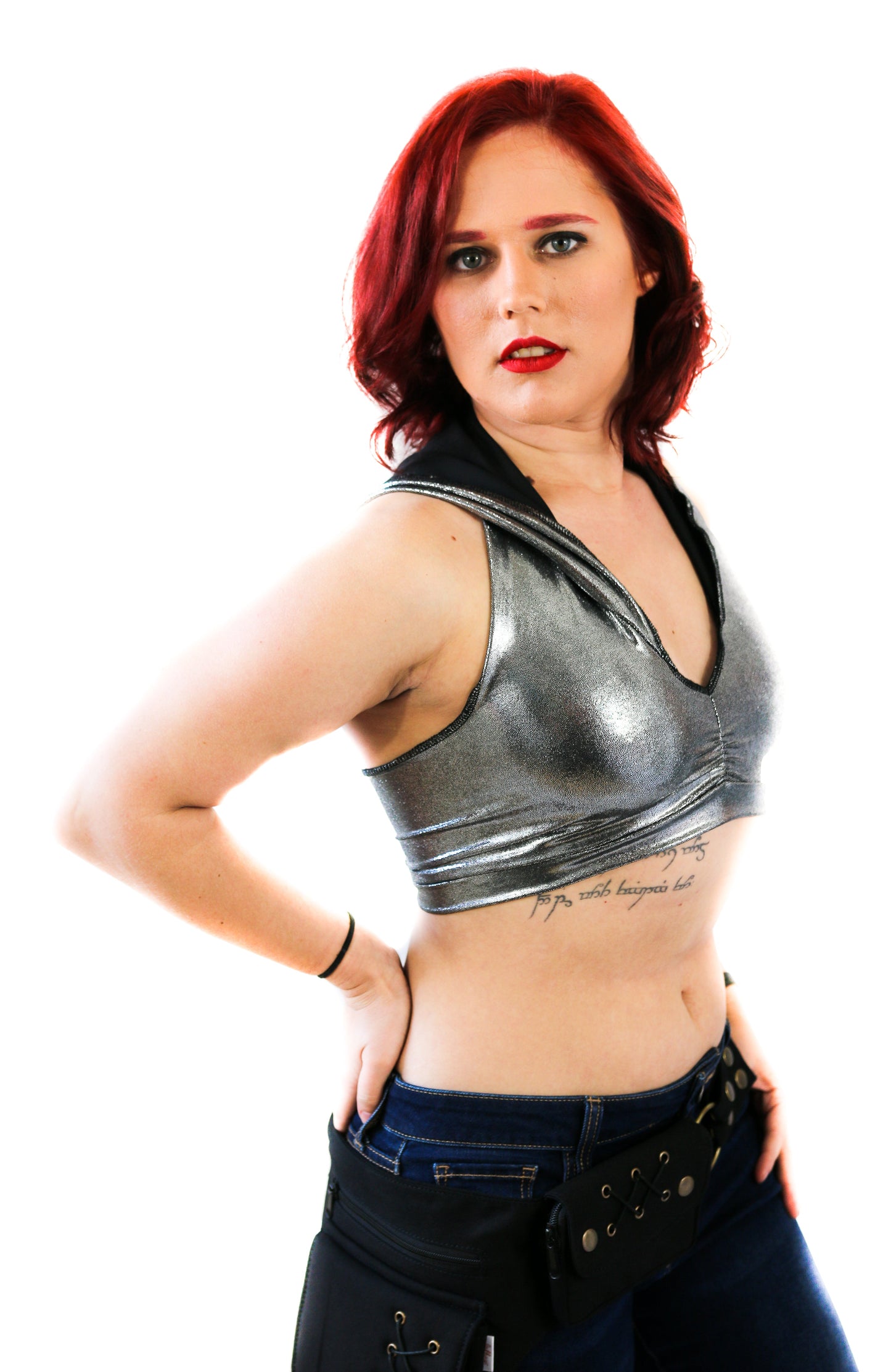 Hooded Halter Crop Top