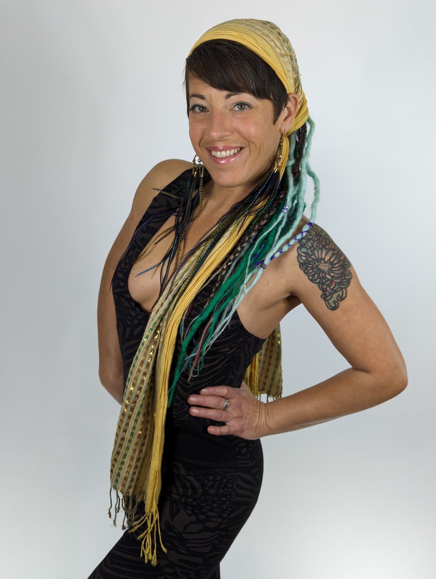 Black Cat Print Capri Onesie