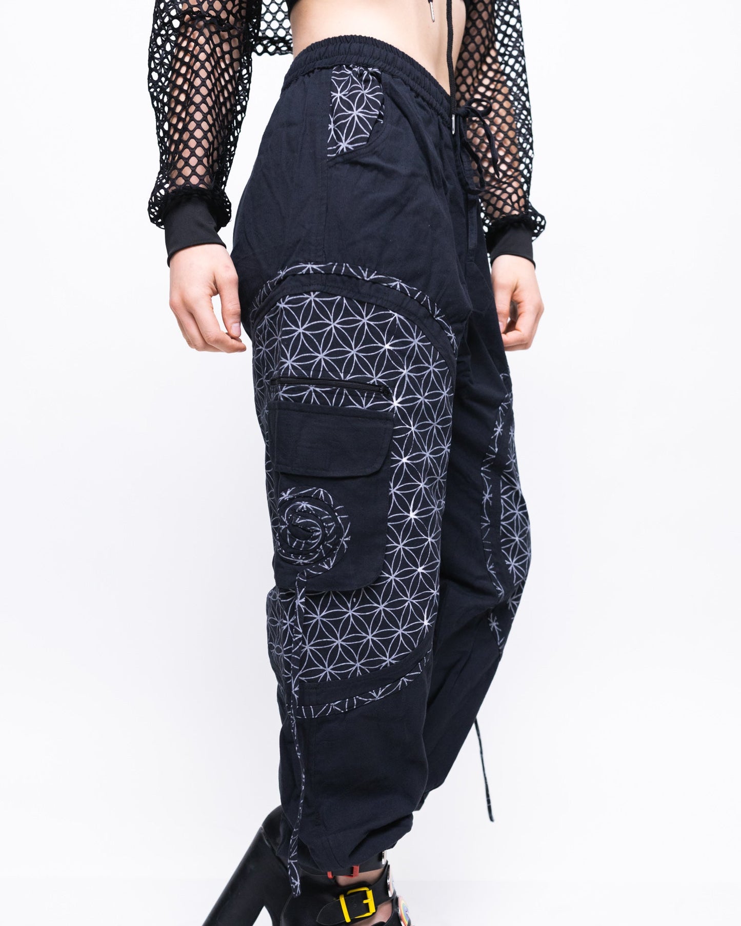 Flow Pants - Black Flower of Life