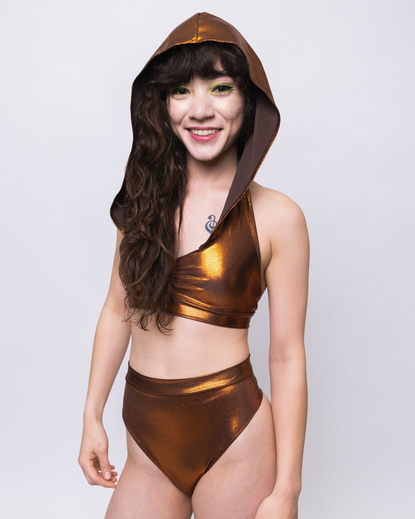 Rouched Hooded Halter Top