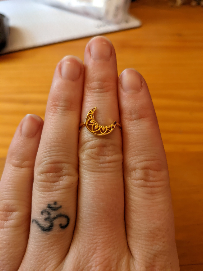 Gold Crescent Moon Ring