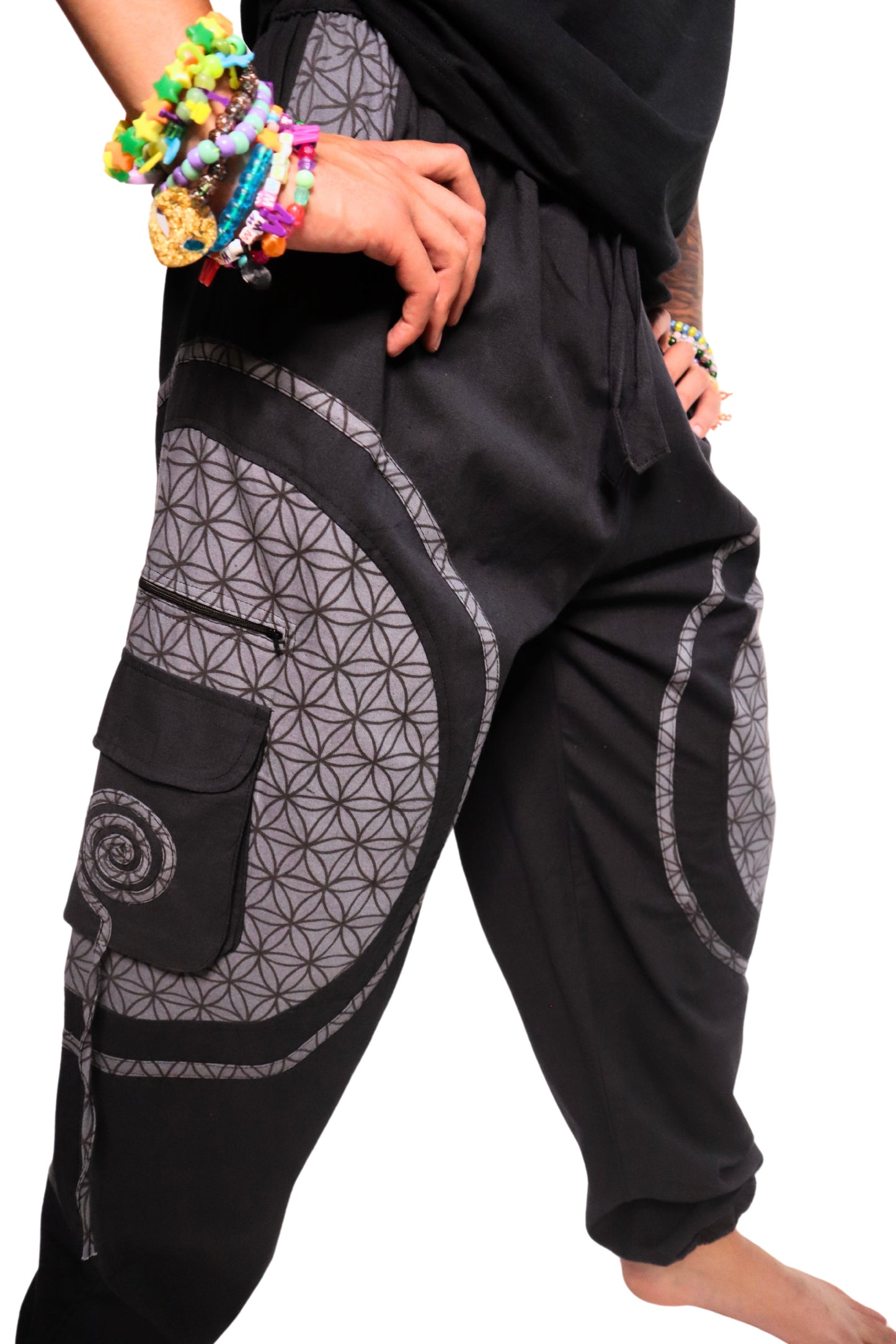 Flow Pants - Grey Flower of Life