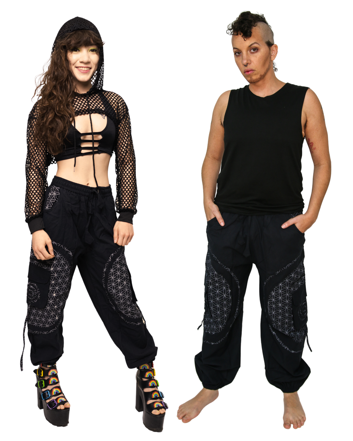 Flow Pants - Black Flower of Life