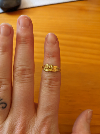 Gold Feather Ring