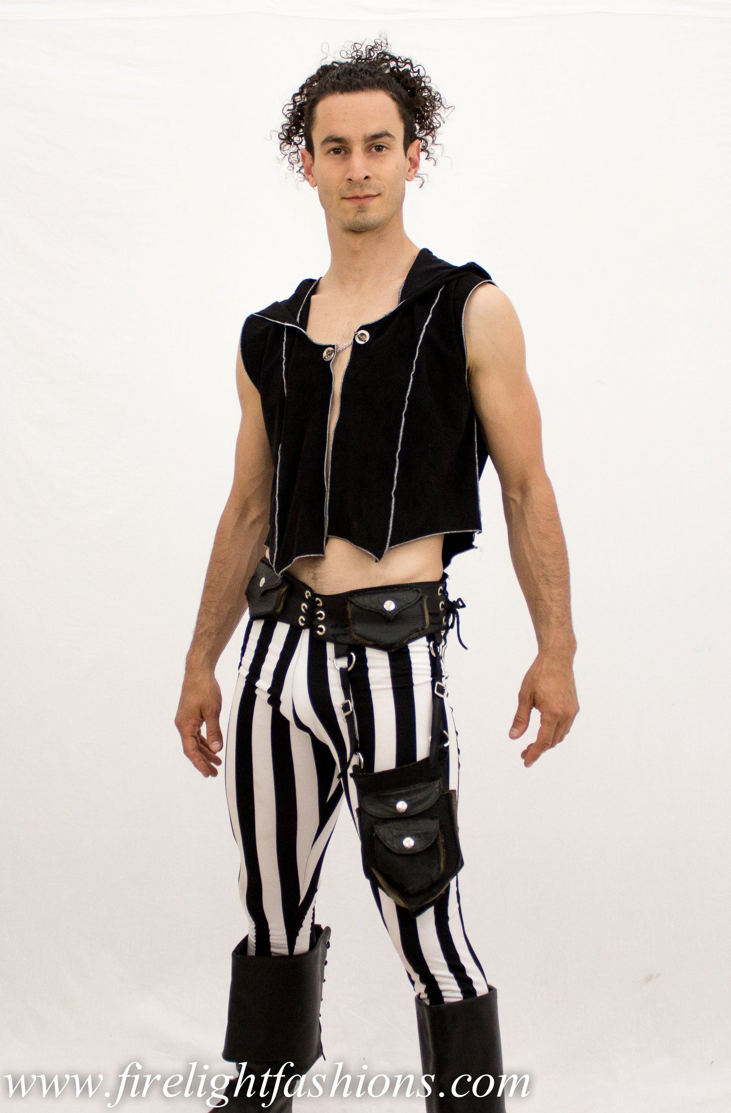 B/W Stripe Masculine Leggings