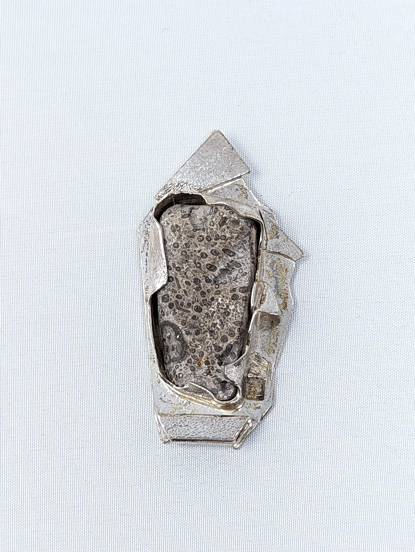 Silver Fossil Pendant By R.D,
