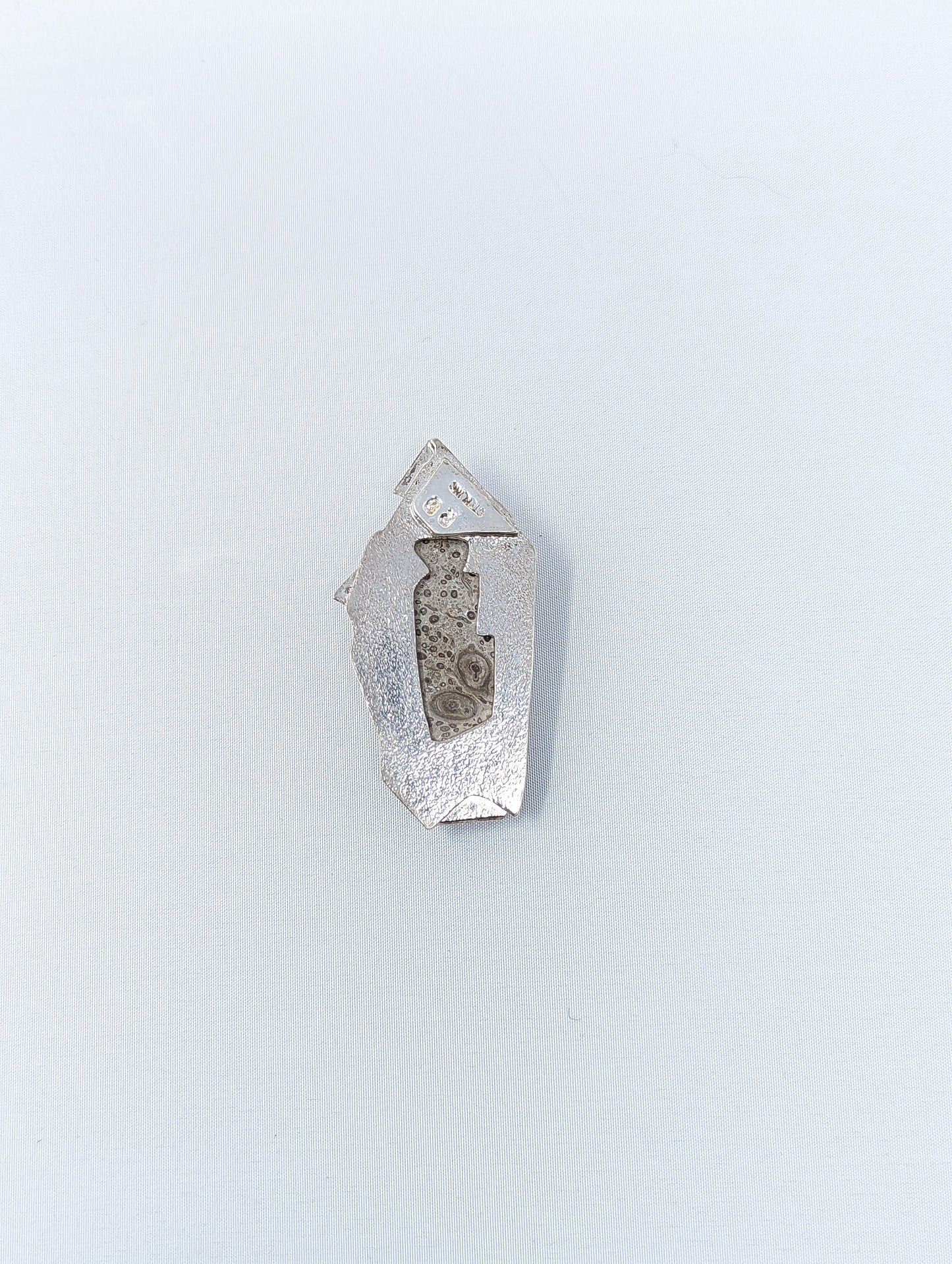 Silver Fossil Pendant By R.D,