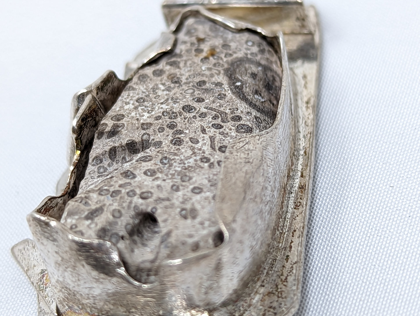 Silver Fossil Pendant By R.D,