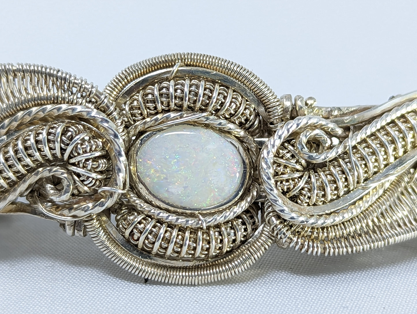 Silver Barrette with Opal and Iolites by High Grade Designs
