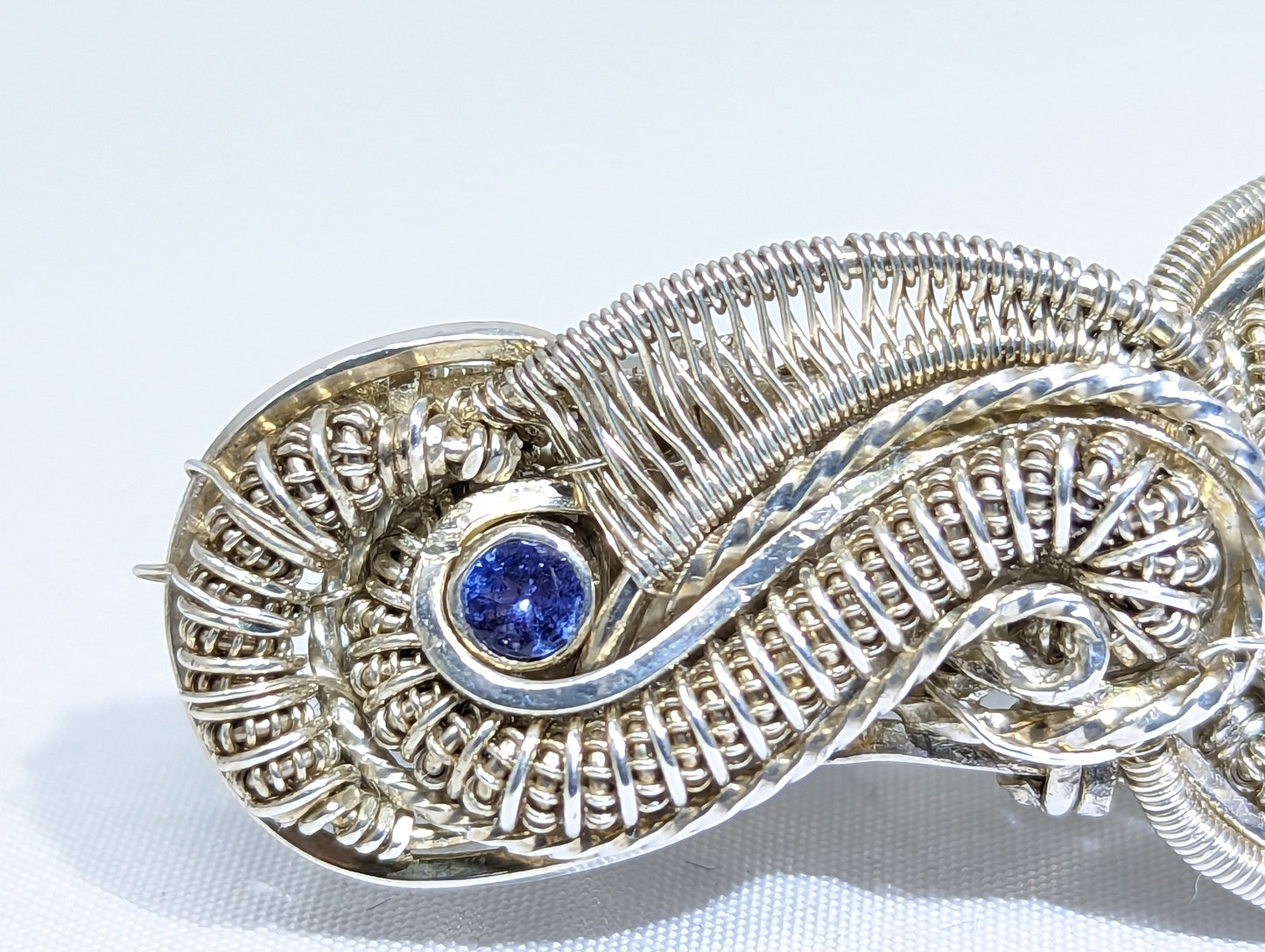 Silver Barrette with Opal and Iolites by High Grade Designs