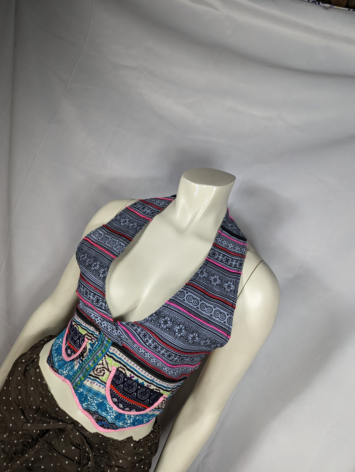 Hill Tribe Halter Back Crop Tops