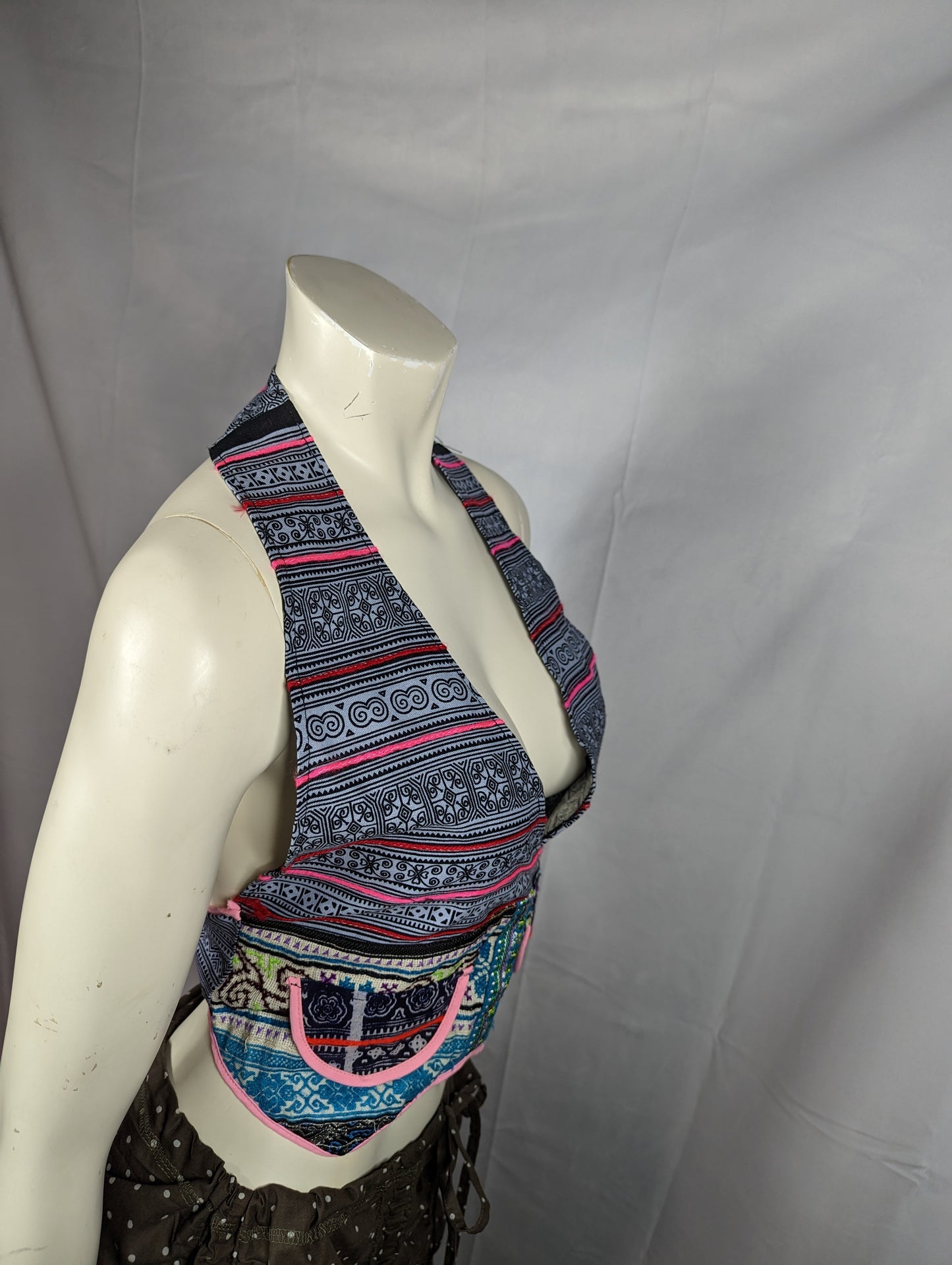 Hill Tribe Halter Back Crop Tops