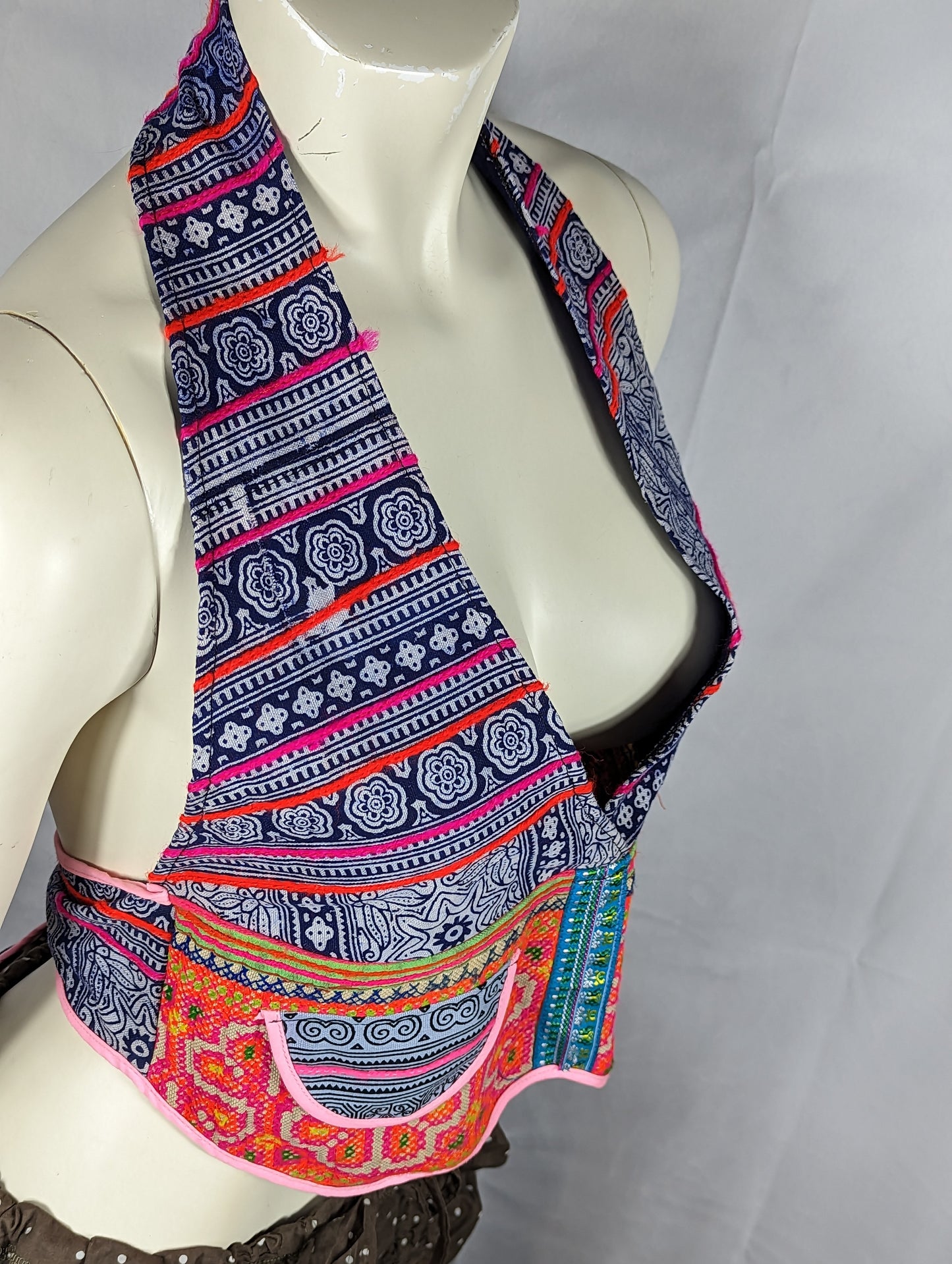 Hill Tribe Halter Back Crop Tops