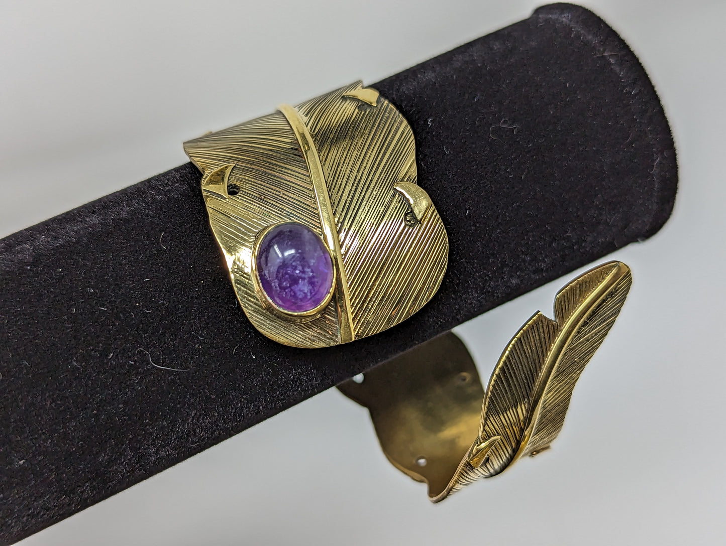 Big Leaf Bracelet with Amethyst
