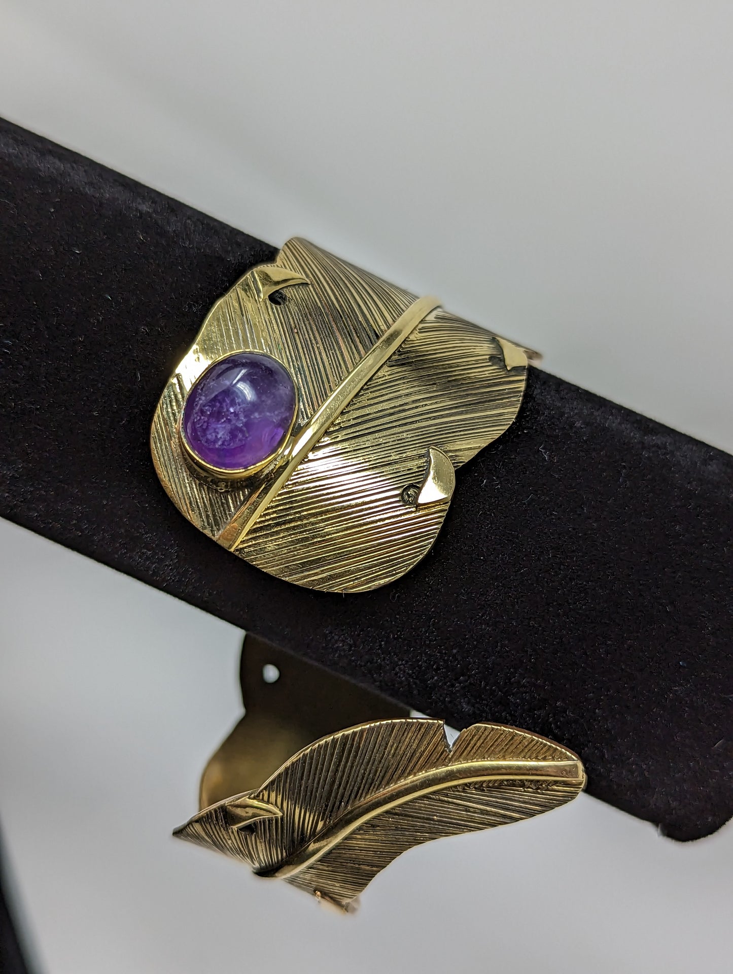 Big Leaf Bracelet with Amethyst