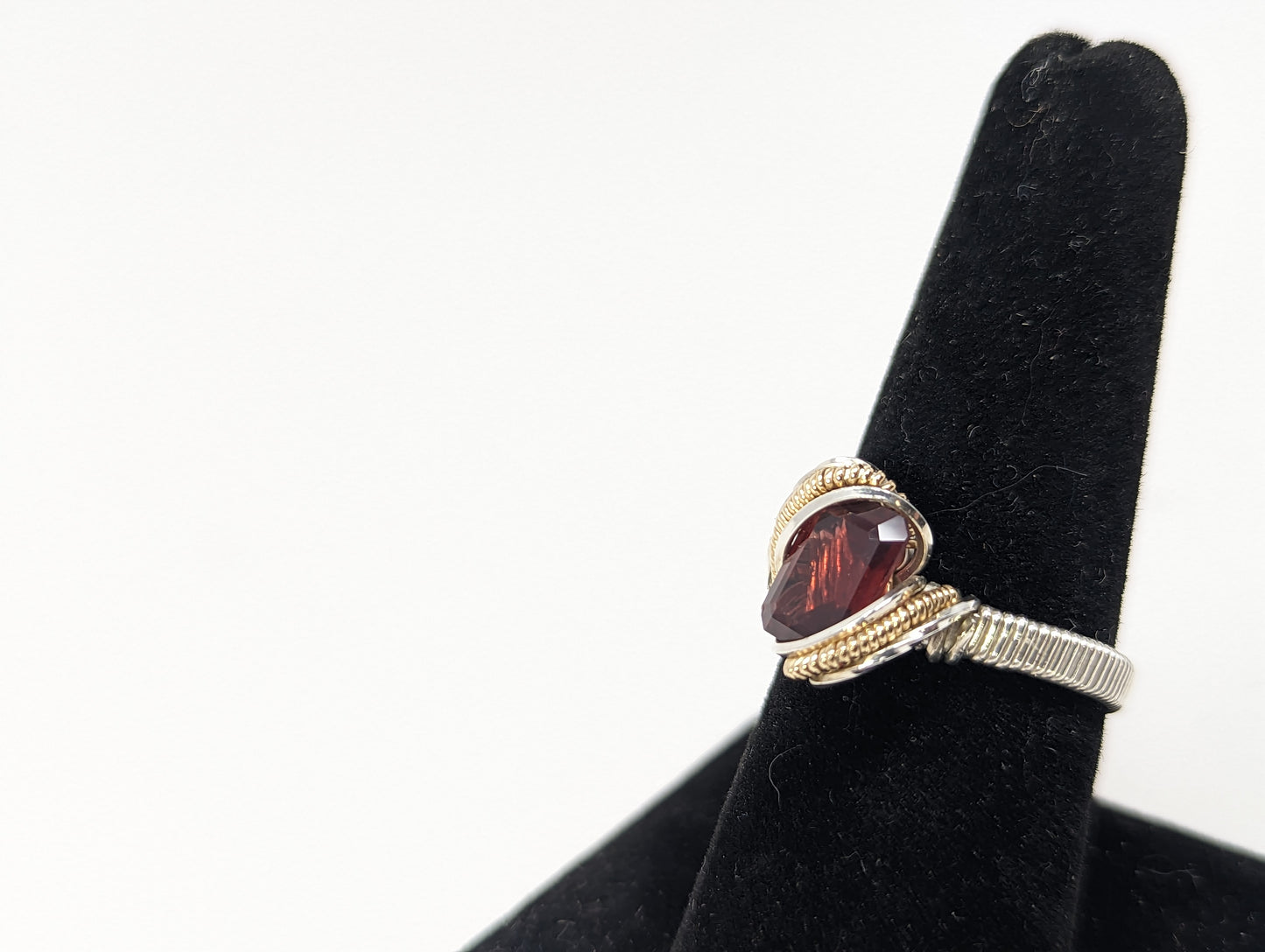 Garnet in Silver Ring