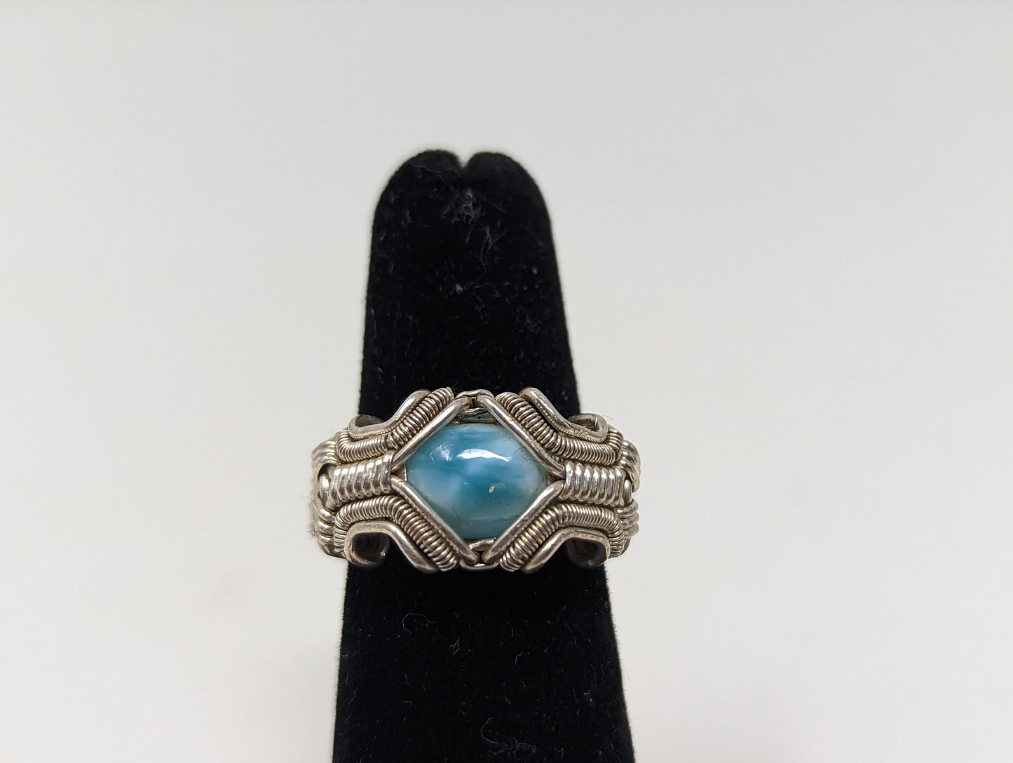 Larimar Ring in Sterling Silver