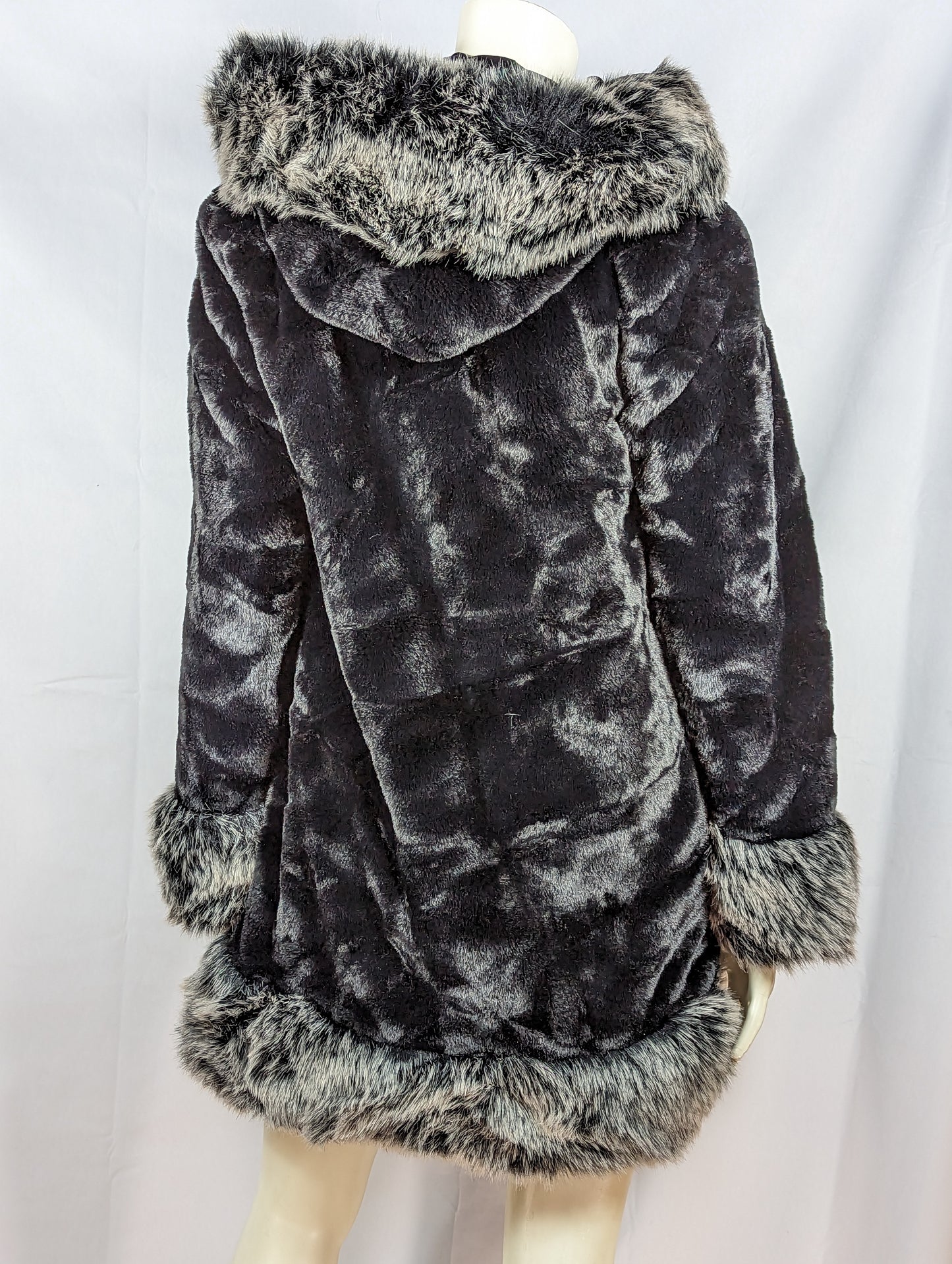 Black and Grey Fur Coat