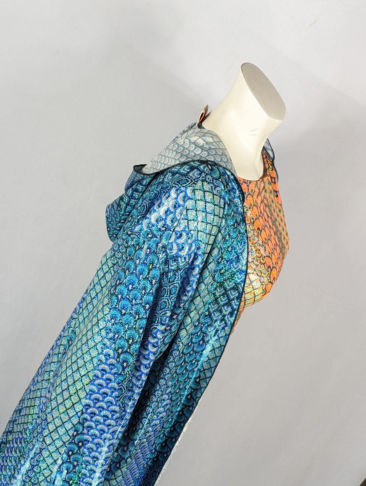 Orange Cosmic Mermaid Hooded Robe