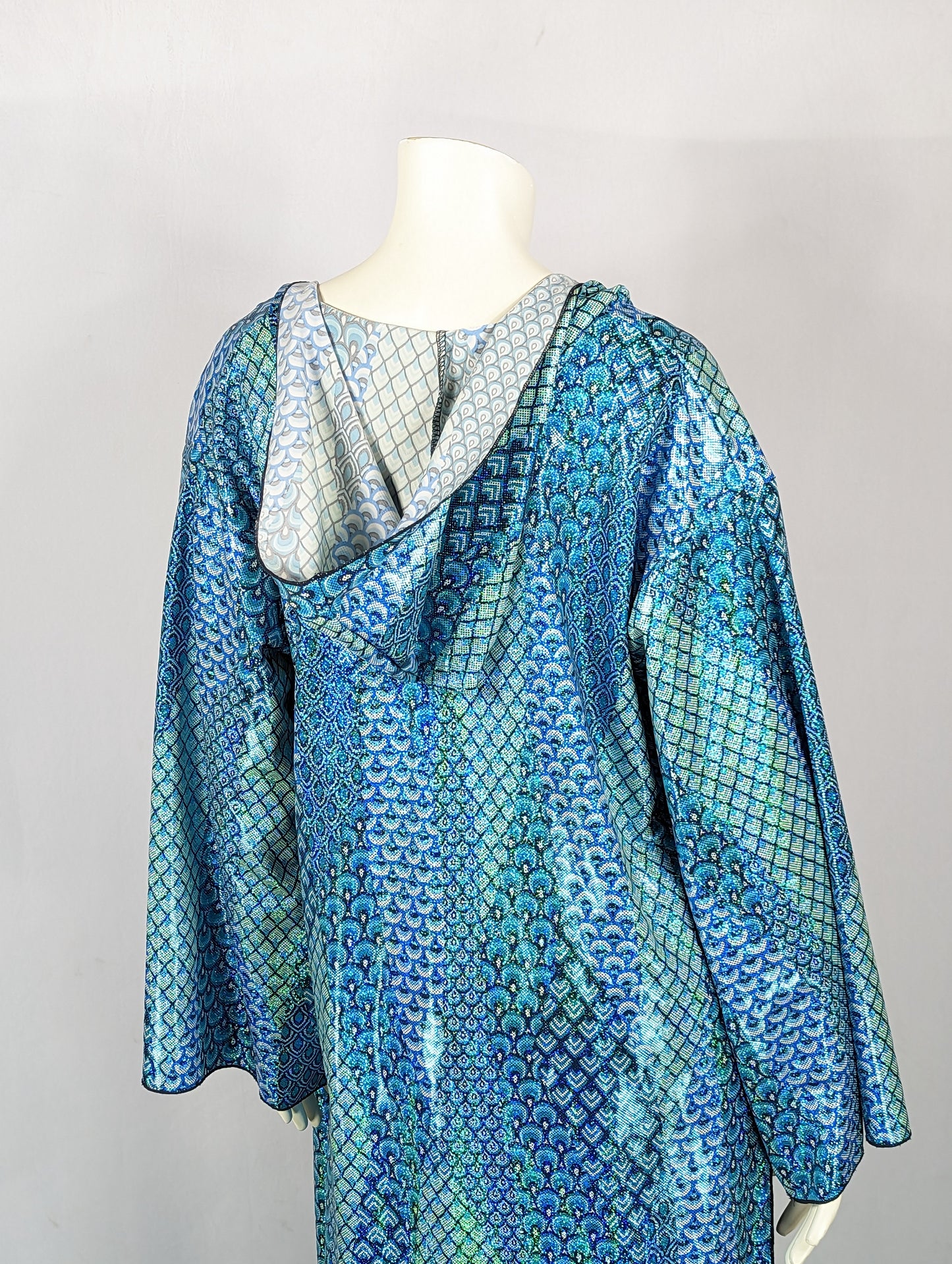 Orange Cosmic Mermaid Hooded Robe