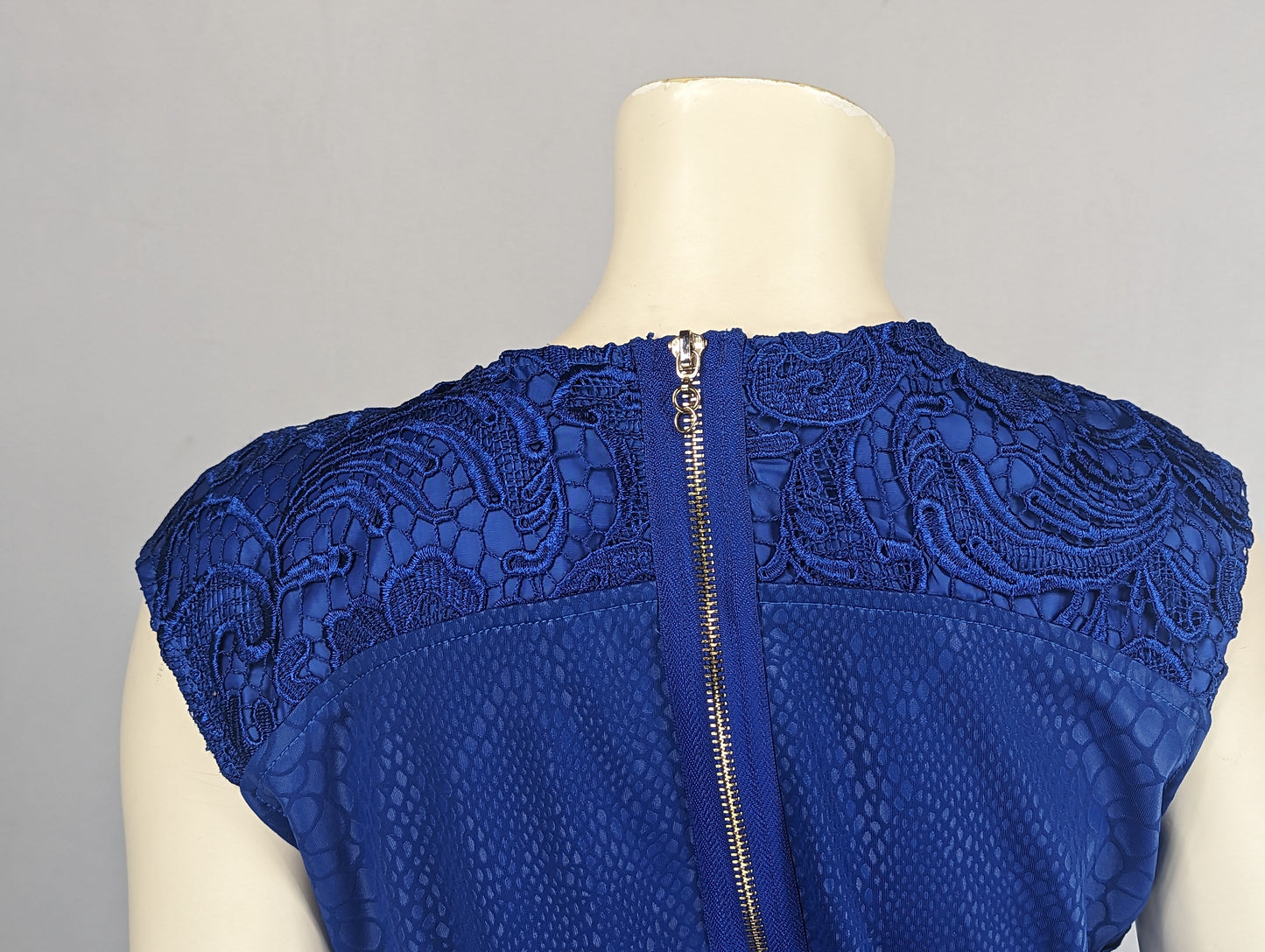 Blue Zipped up Dress