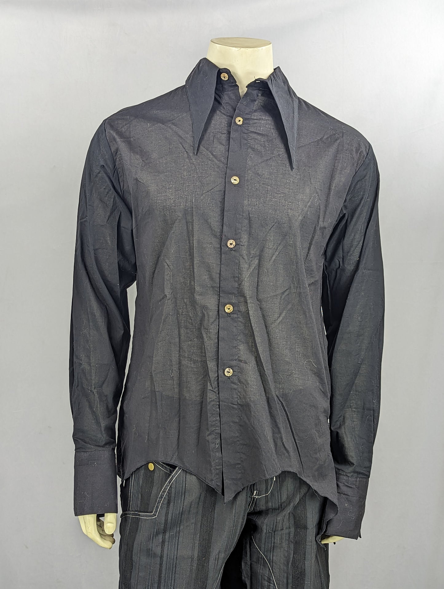 Black Sheer long Sleeve Cloud Shirt