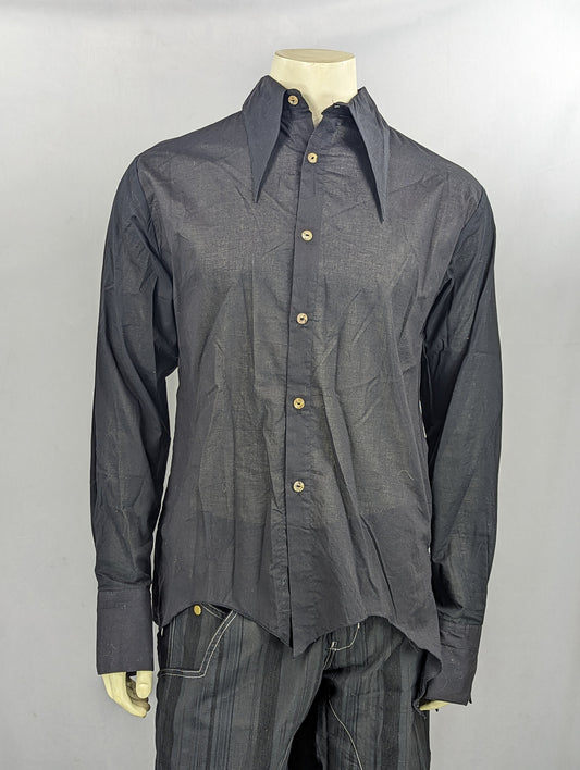 Black Sheer long Sleeve Cloud Shirt