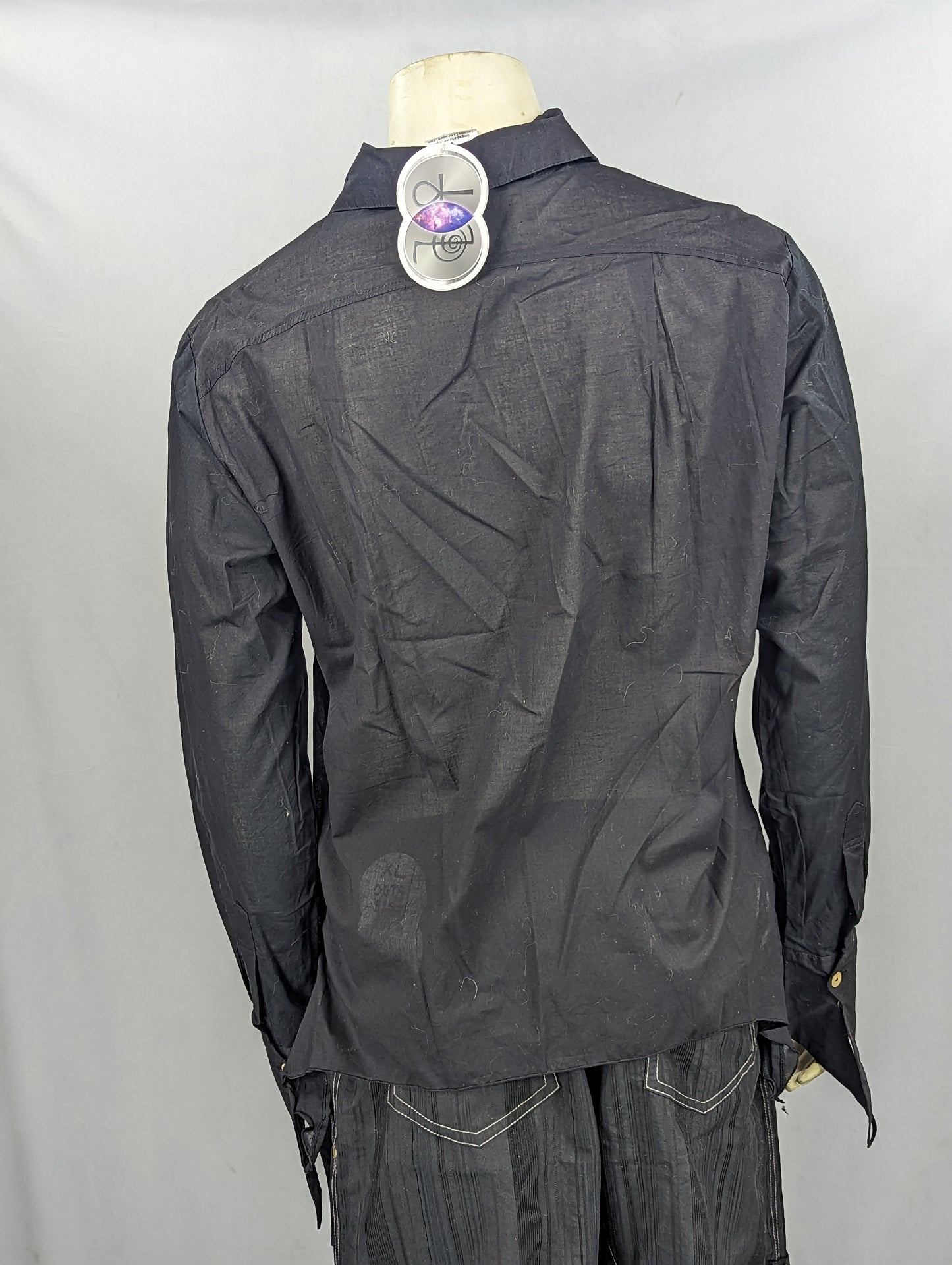 Black Sheer long Sleeve Cloud Shirt