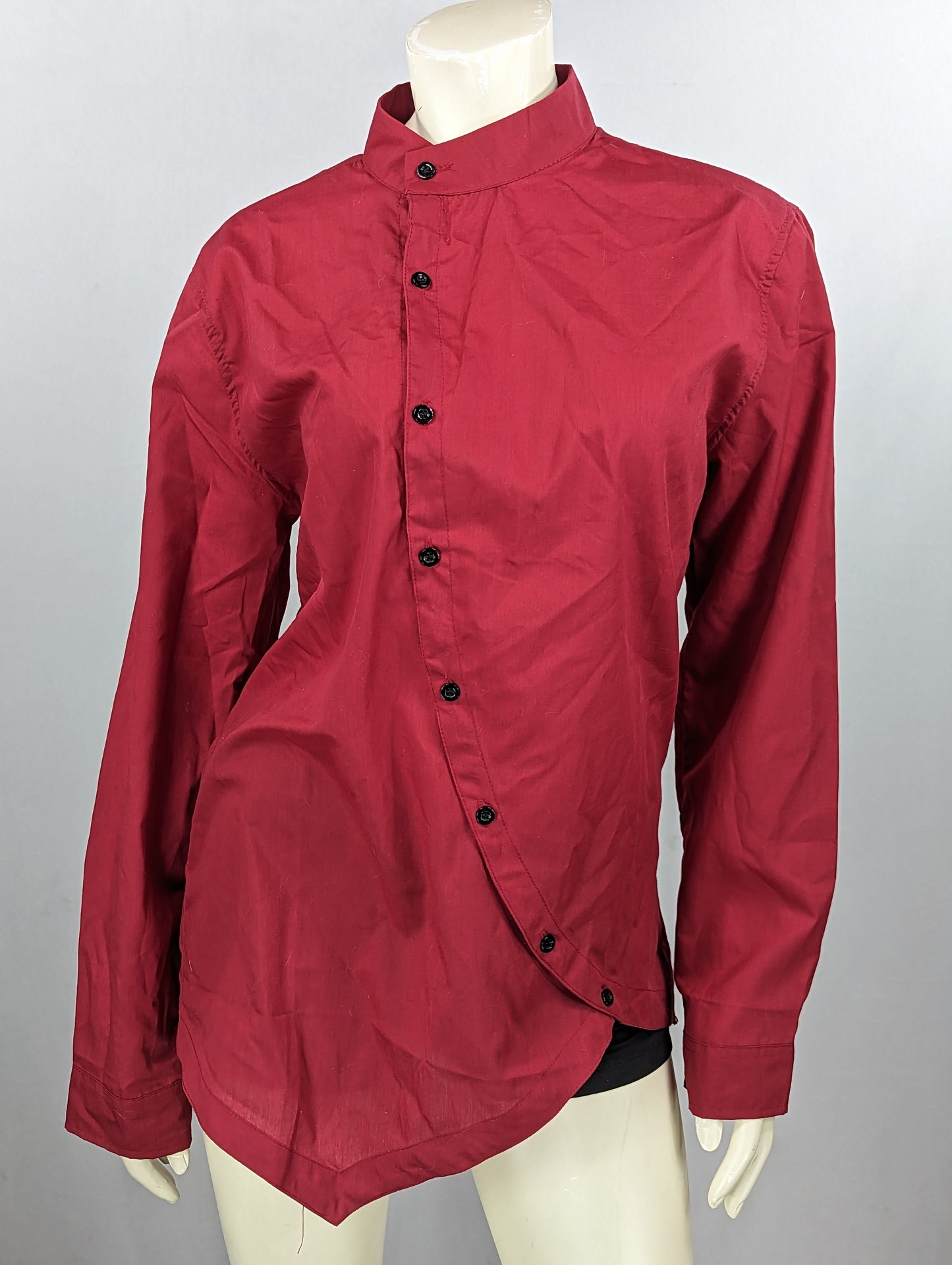 Unique Curved button-up Long Sleeve Shirt