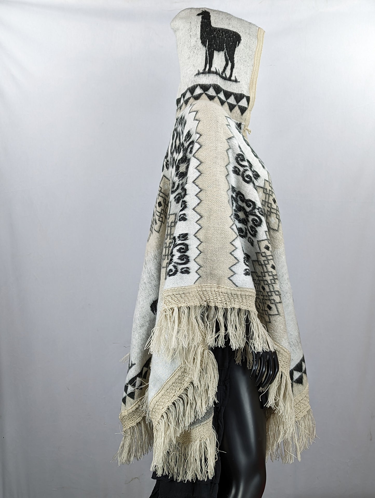 alpaca Hooded Poncho Cloak