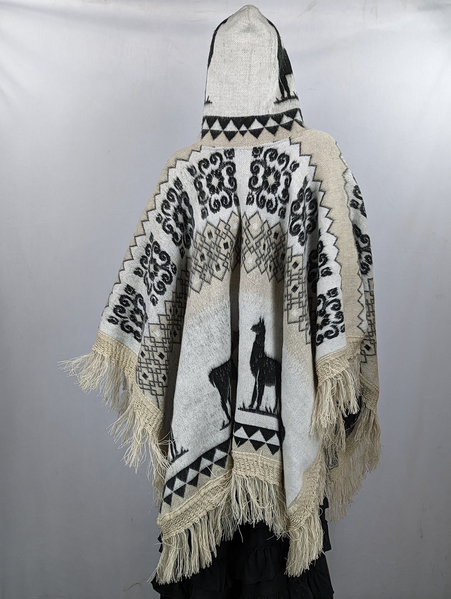 alpaca Hooded Poncho Cloak