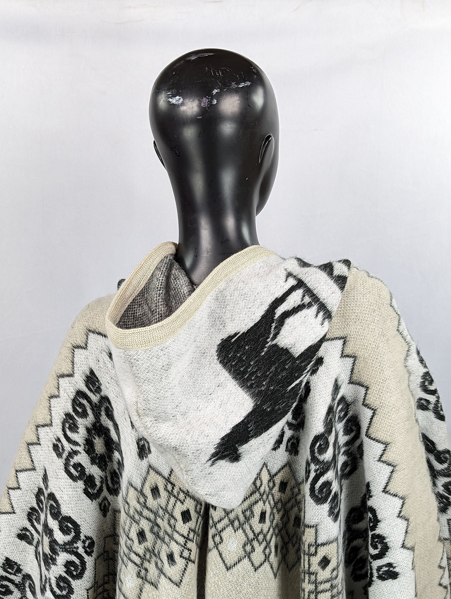alpaca Hooded Poncho Cloak