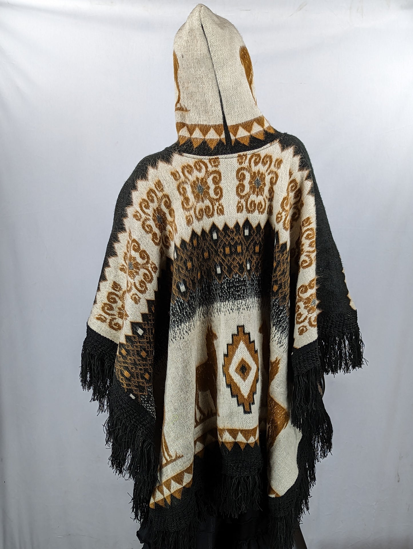 alpaca Hooded Poncho Cloak