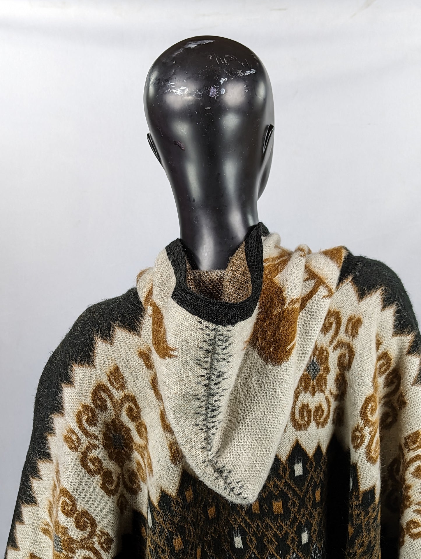 alpaca Hooded Poncho Cloak