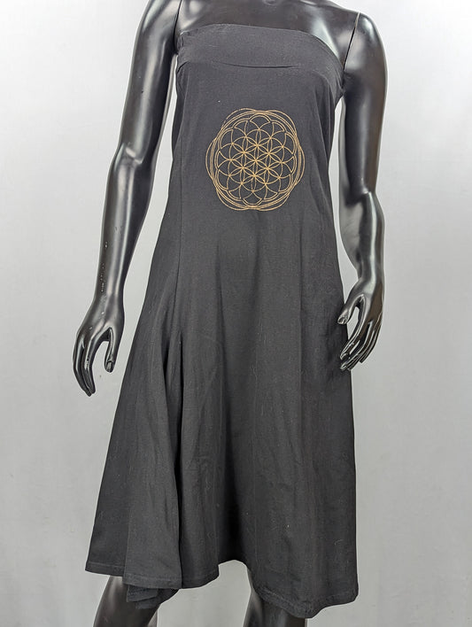 Flower Of Life Black Dress