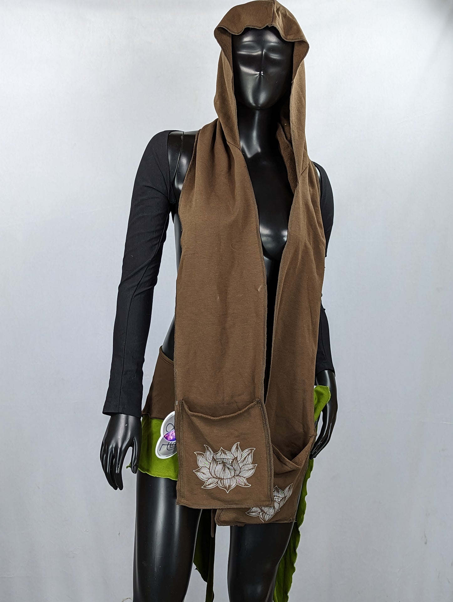 Scarf Hood Combo with Lotus Print