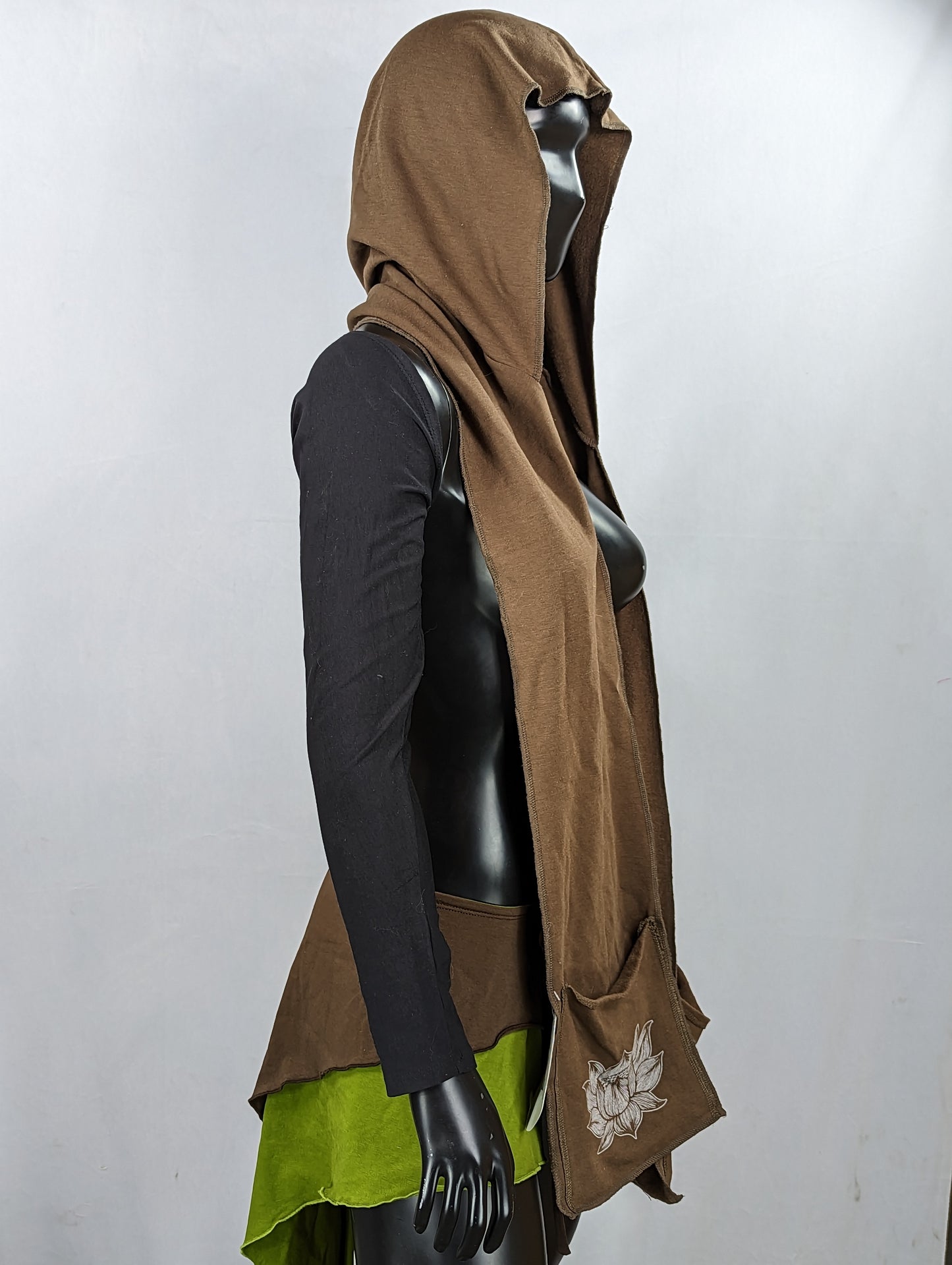 Scarf Hood Combo with Lotus Print