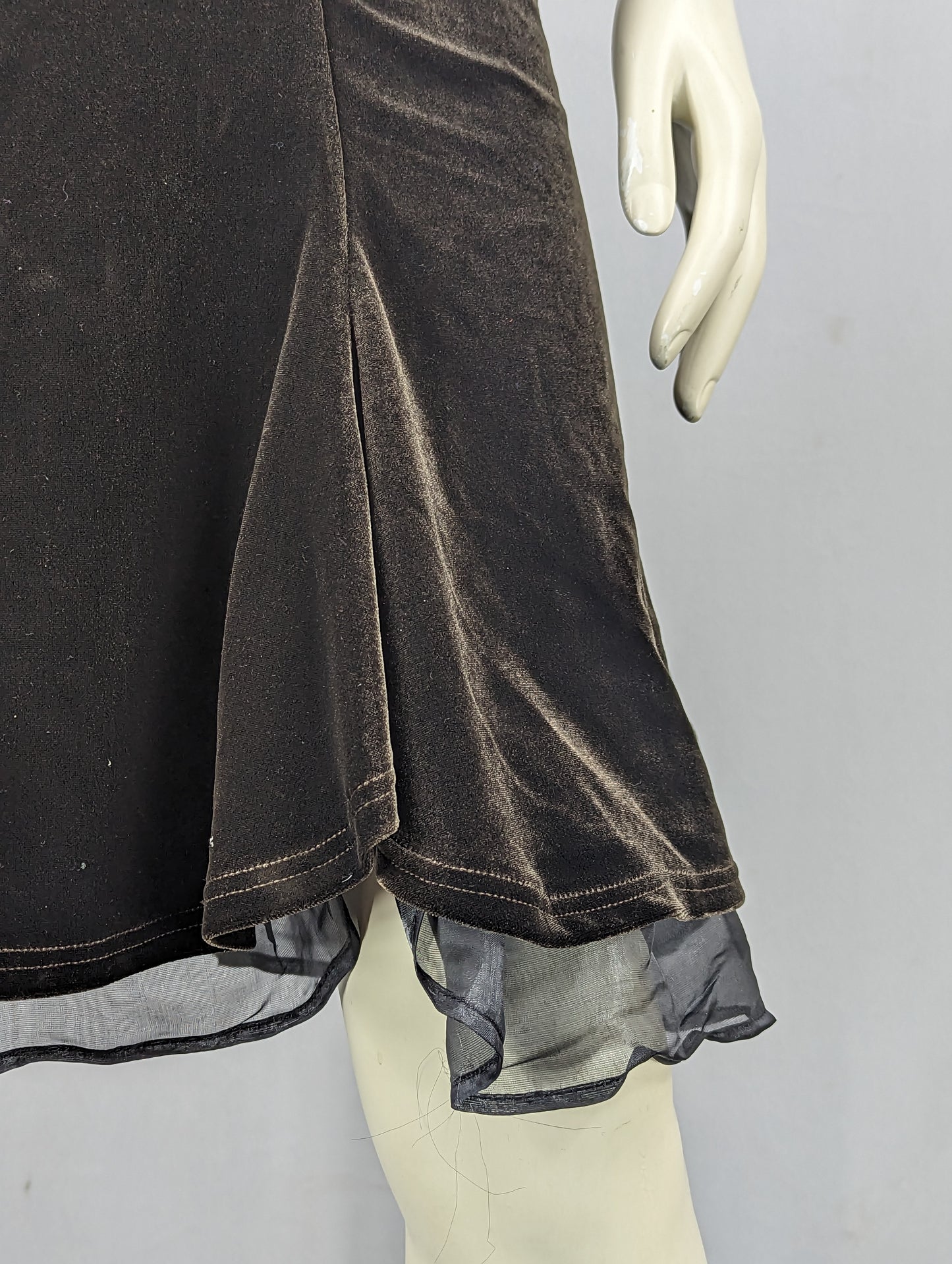 Brown Skirt with Lace