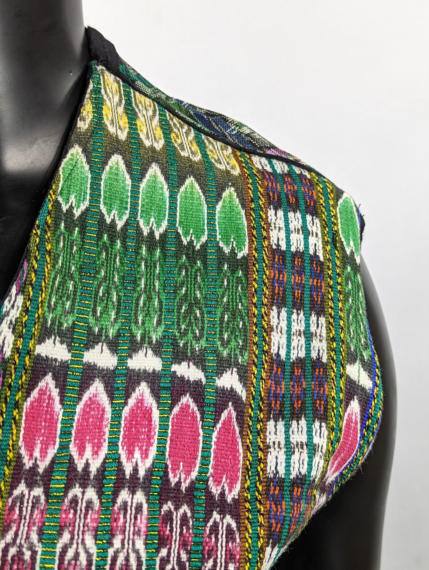 Tribal Pattern Vest with Buttons