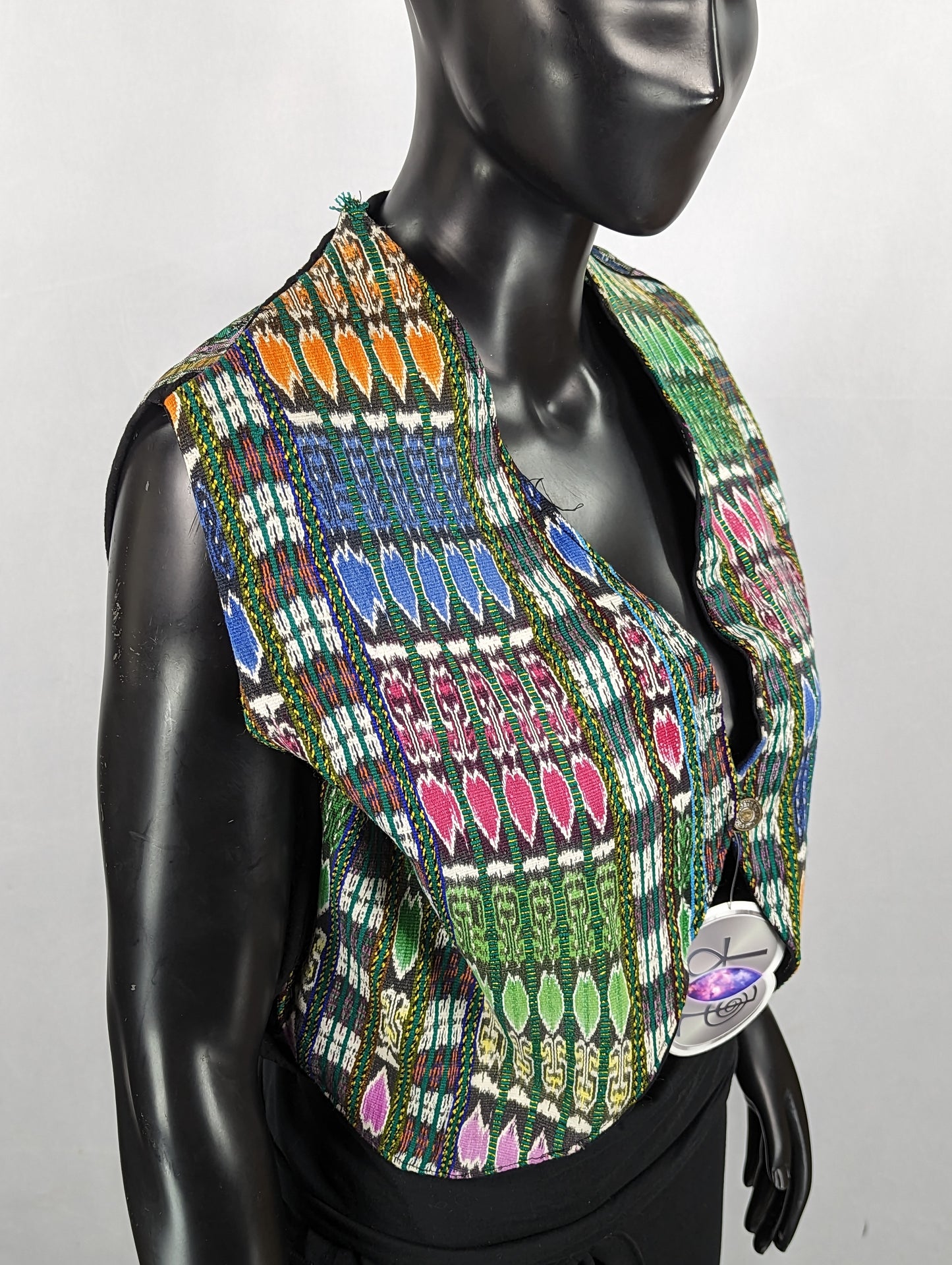 Tribal Pattern Vest with Buttons
