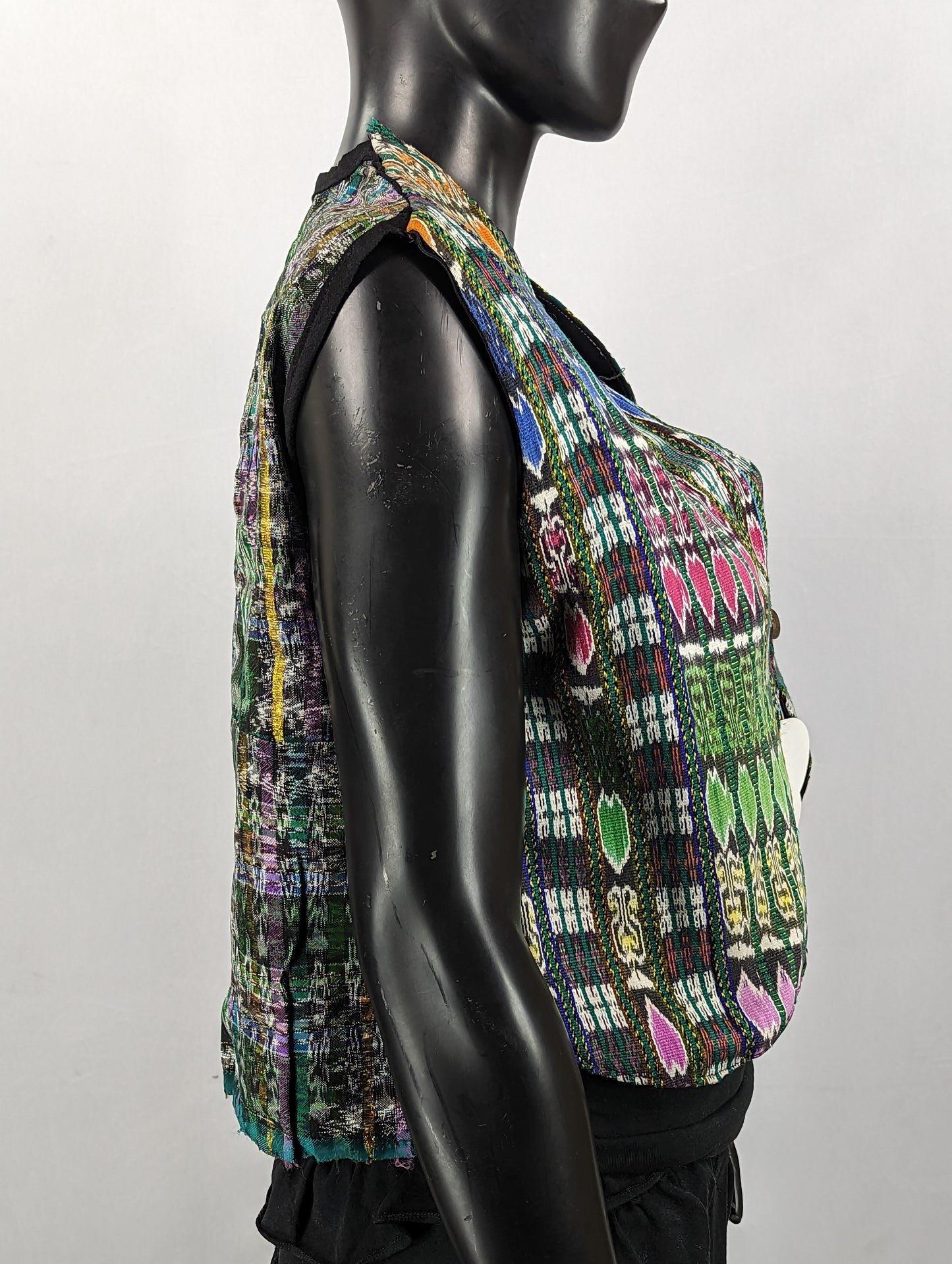 Tribal Pattern Vest with Buttons