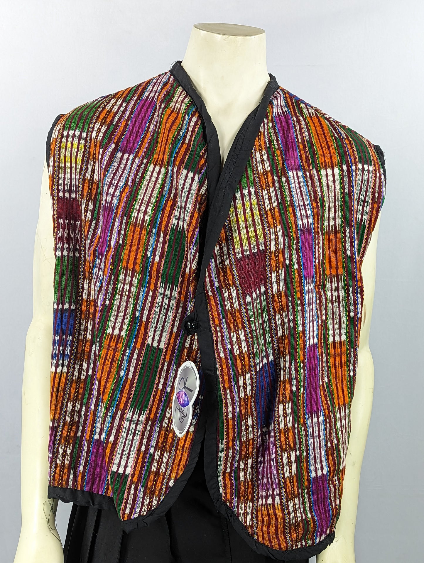 Tribal Pattern Vest with Buttons