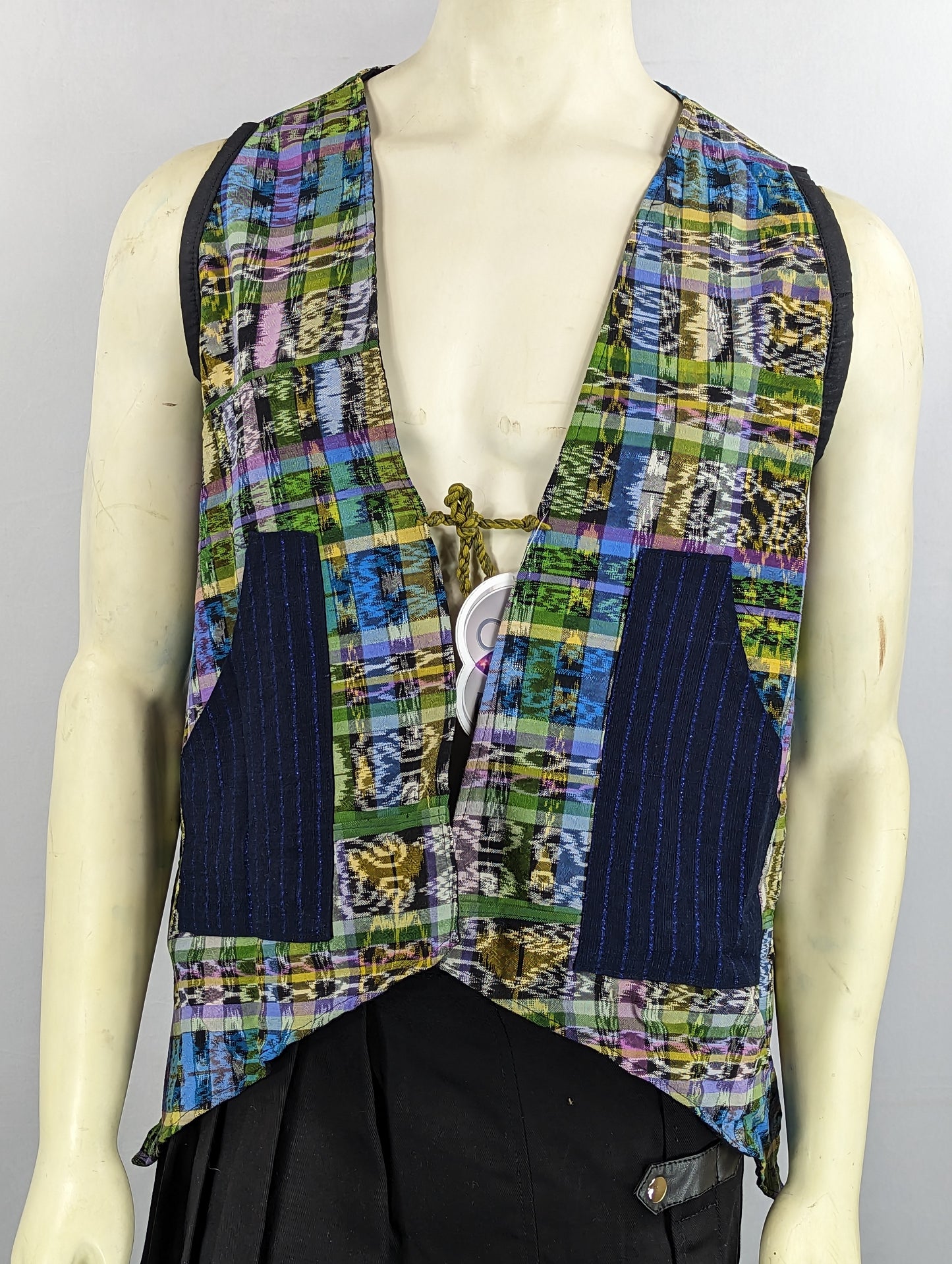 Tribal Pattern Vest with Pockets