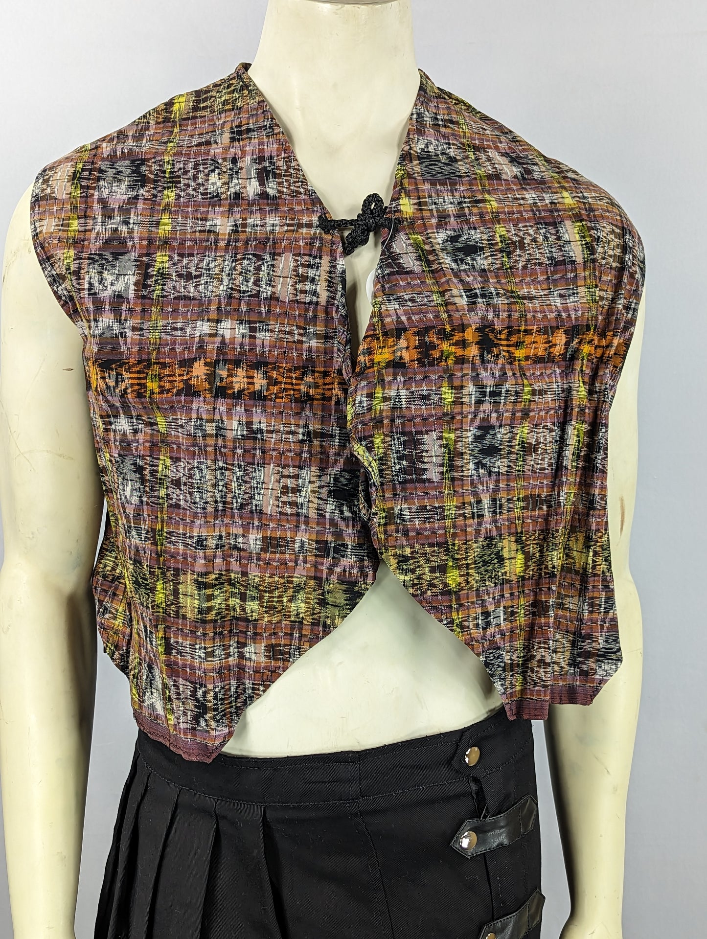 Tribal Pattern Vest with Pockets