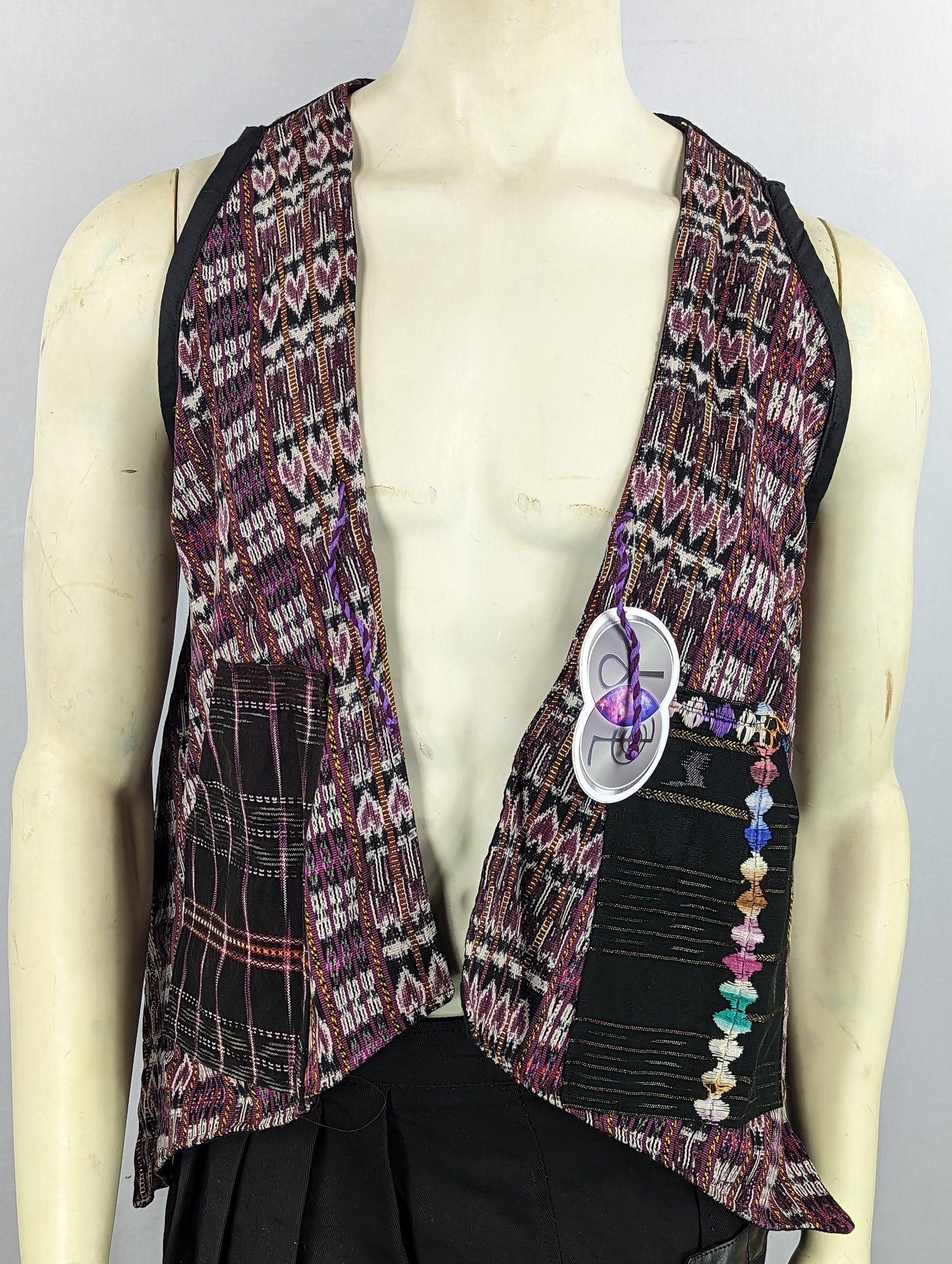 Tribal Pattern Vest with Pockets